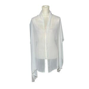 Cezon Sheer White Wrap Shawl Rhinestone Accent Evening Wrap Holiday Sparkle